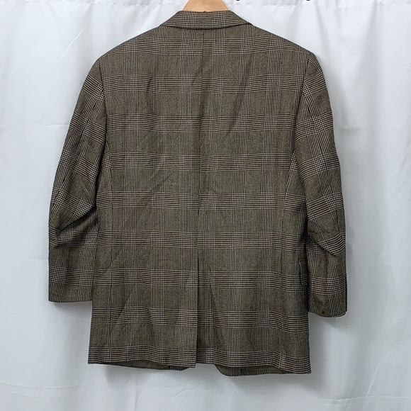 Men’s JoS.A.Bank Black/Tan Plaid Sports Coat Size S38 EUC - Picture 5 of 8